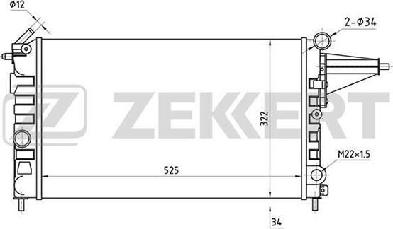 Zekkert MK-1014 - Radiators, Motora dzesēšanas sistēma autodraugiem.lv