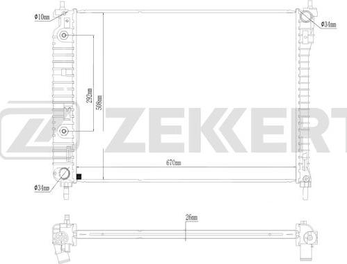 Zekkert MK-1085 - Radiators, Motora dzesēšanas sistēma autodraugiem.lv