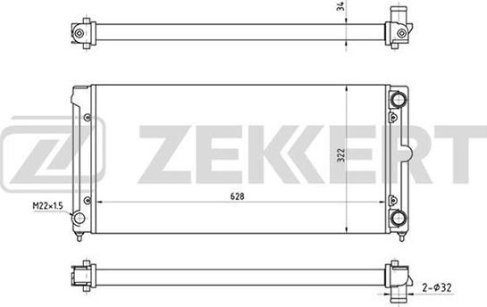 Zekkert MK-1034 - Radiators, Motora dzesēšanas sistēma autodraugiem.lv