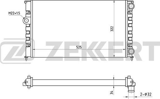 Zekkert MK-1037 - Radiators, Motora dzesēšanas sistēma autodraugiem.lv