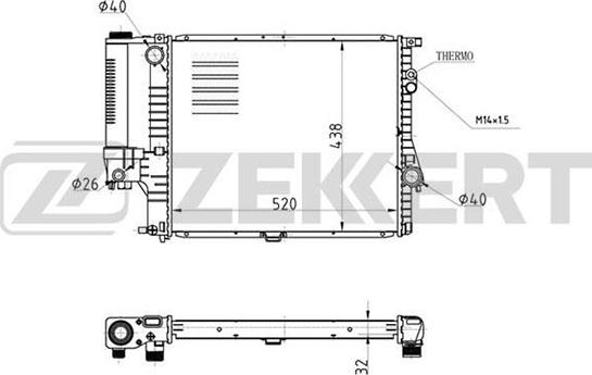 Zekkert MK-1072 - Radiators, Motora dzesēšanas sistēma autodraugiem.lv