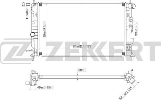 Zekkert MK-1077 - Radiators, Motora dzesēšanas sistēma autodraugiem.lv