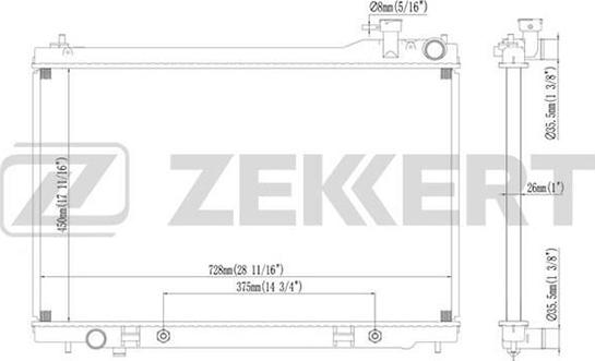 Zekkert MK-1195 - Radiators, Motora dzesēšanas sistēma autodraugiem.lv