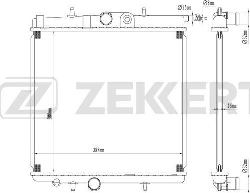 Zekkert MK-1102 - Radiators, Motora dzesēšanas sistēma autodraugiem.lv