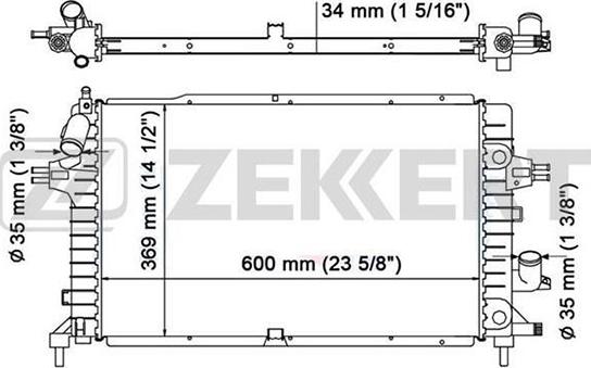 Zekkert MK-1188 - Radiators, Motora dzesēšanas sistēma autodraugiem.lv
