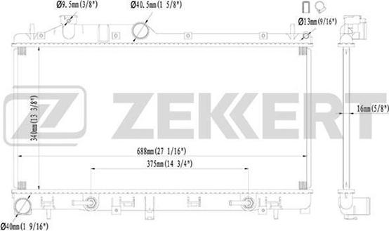 Zekkert MK-1124 - Radiators, Motora dzesēšanas sistēma autodraugiem.lv