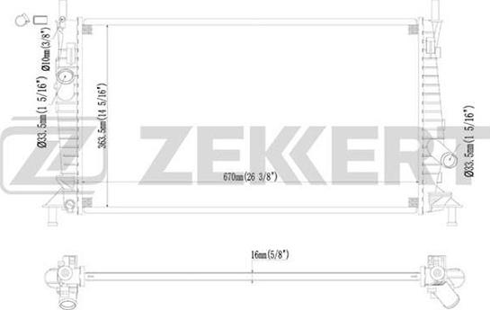 Zekkert MK-1128 - Radiators, Motora dzesēšanas sistēma autodraugiem.lv