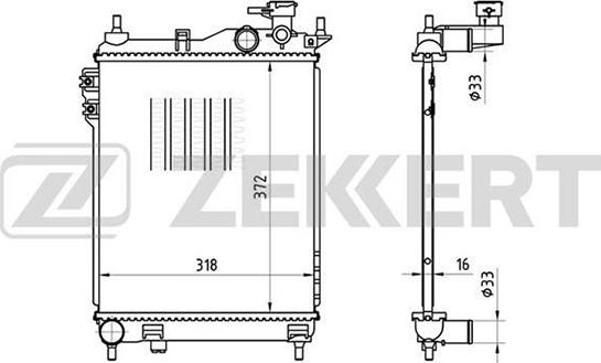Zekkert MK-1174 - Radiators, Motora dzesēšanas sistēma autodraugiem.lv