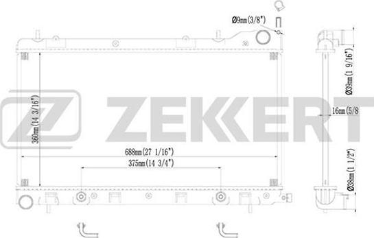 Zekkert MK-1178 - Radiators, Motora dzesēšanas sistēma autodraugiem.lv