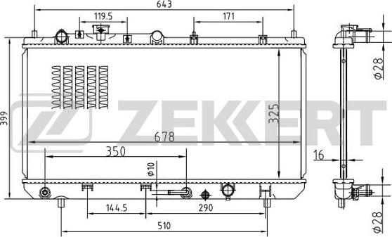 Zekkert MK-1393 - Radiators, Motora dzesēšanas sistēma autodraugiem.lv