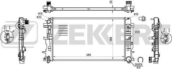 Zekkert MK-1355 - Radiators, Motora dzesēšanas sistēma autodraugiem.lv