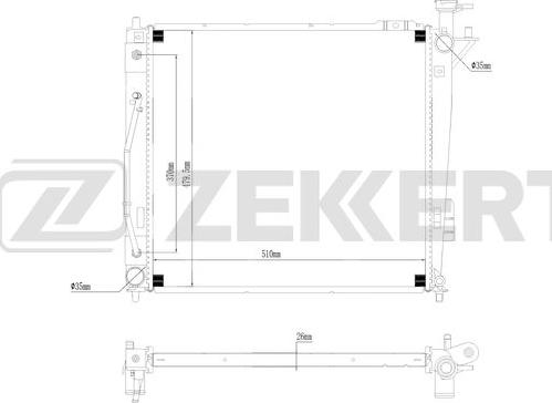 Zekkert MK-1261 - Radiators, Motora dzesēšanas sistēma autodraugiem.lv