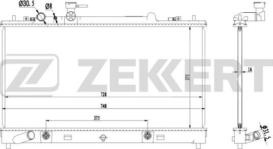 Zekkert MK-1204 - Radiators, Motora dzesēšanas sistēma autodraugiem.lv