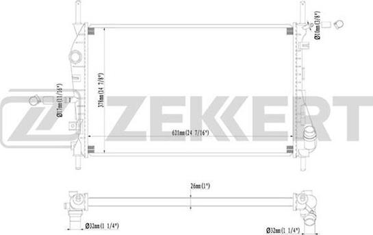 Zekkert MK-1216 - Radiators, Motora dzesēšanas sistēma autodraugiem.lv