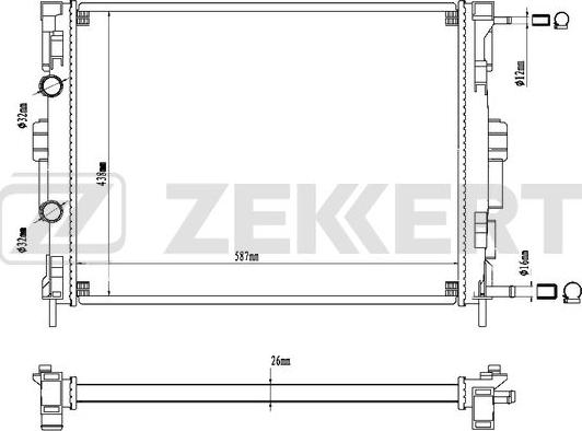 Zekkert MK-1270 - Radiators, Motora dzesēšanas sistēma autodraugiem.lv