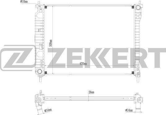 Zekkert MK-1277 - Radiators, Motora dzesēšanas sistēma autodraugiem.lv