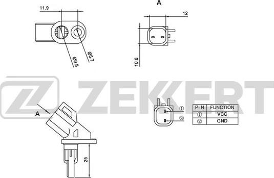 Zekkert SE-6056 - Devējs, Riteņu griešanās ātrums autodraugiem.lv