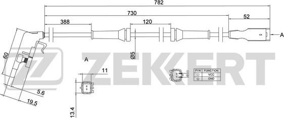 Zekkert SE-6036 - Devējs, Riteņu griešanās ātrums autodraugiem.lv