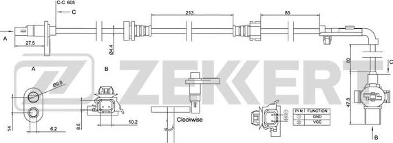 Zekkert SE-6150 - Devējs, Riteņu griešanās ātrums autodraugiem.lv