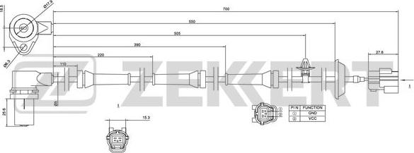 Zekkert SE-6117 - Devējs, Riteņu griešanās ātrums autodraugiem.lv