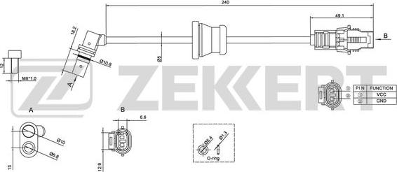 Zekkert SE-6122 - Devējs, Riteņu griešanās ātrums autodraugiem.lv