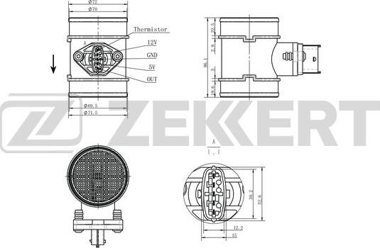 Zekkert SE-1100 - Devējs, Spiediens ieplūdes traktā autodraugiem.lv