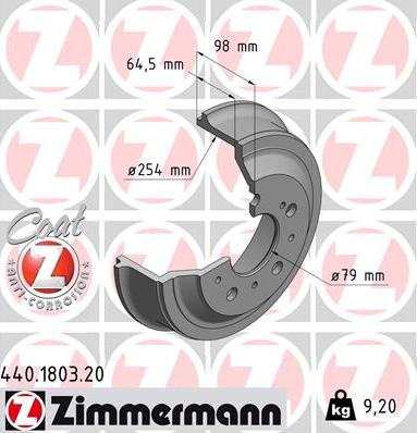 Zimmermann 440.1803.20 - Bremžu trumulis autodraugiem.lv