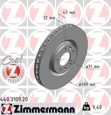 Zimmermann 440.3109.20 - Bremžu diski autodraugiem.lv