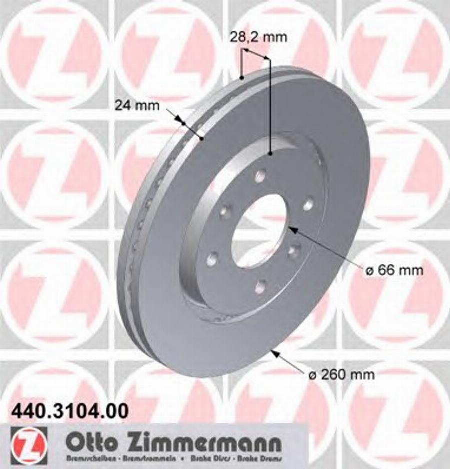 Zimmermann 440.3104.00 - Bremžu diski autodraugiem.lv
