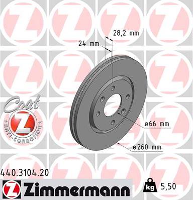 Zimmermann 440.3104.20 - Bremžu diski autodraugiem.lv