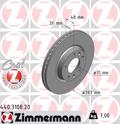Zimmermann 440.3108.20 - Bremžu diski autodraugiem.lv