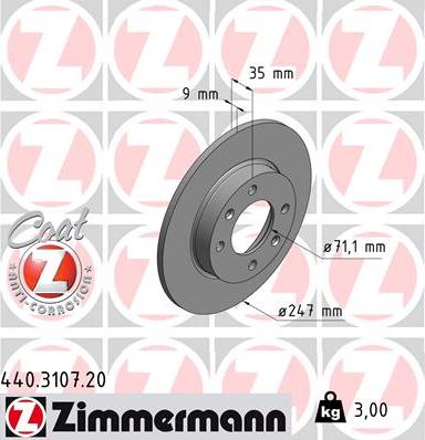 Zimmermann 440.3107.20 - Bremžu diski autodraugiem.lv