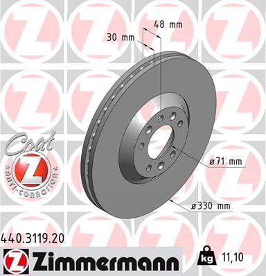 Zimmermann 440.3119.20 - Bremžu diski autodraugiem.lv