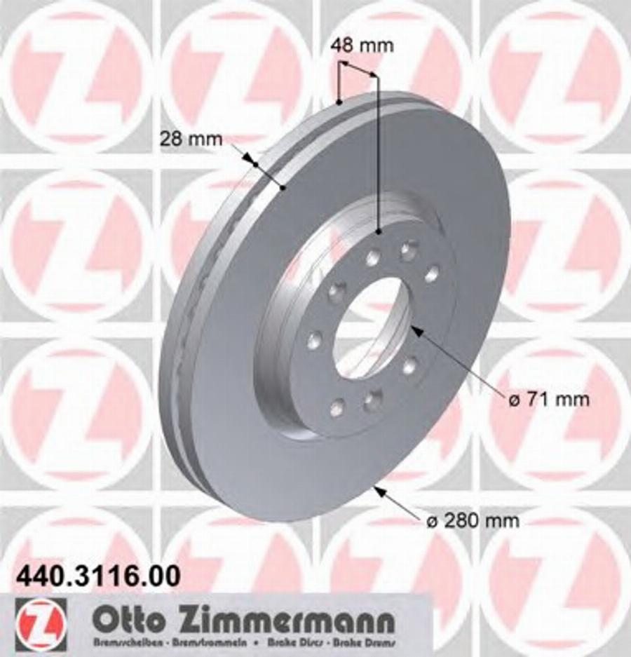 Zimmermann 440.3116.00 - Bremžu diski autodraugiem.lv