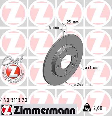 Zimmermann 440.3113.20 - Bremžu diski autodraugiem.lv