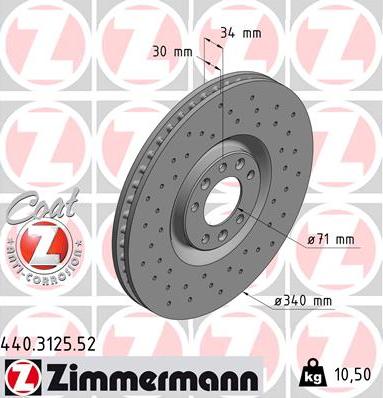 Zimmermann 440.3125.52 - Bremžu diski autodraugiem.lv