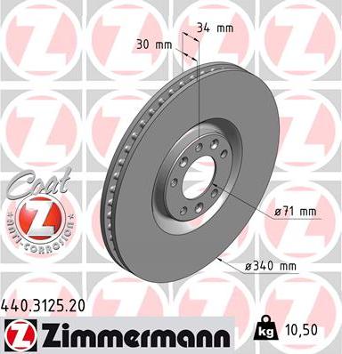 Zimmermann 440.3125.20 - Bremžu diski autodraugiem.lv