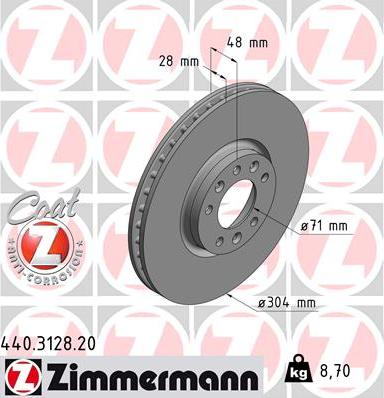 Zimmermann 440.3128.20 - Bremžu diski autodraugiem.lv