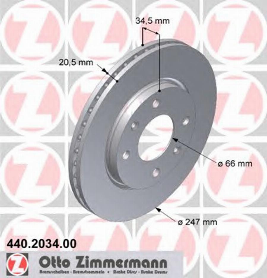 Zimmermann 440 2034 00 - Bremžu diski autodraugiem.lv