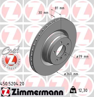Zimmermann 450.5204.20 - Bremžu diski autodraugiem.lv