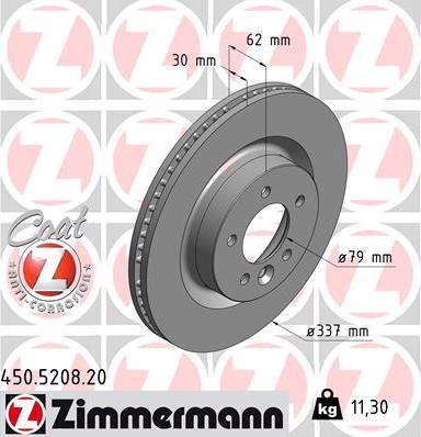 Zimmermann 450.5208.20 - Bremžu diski autodraugiem.lv