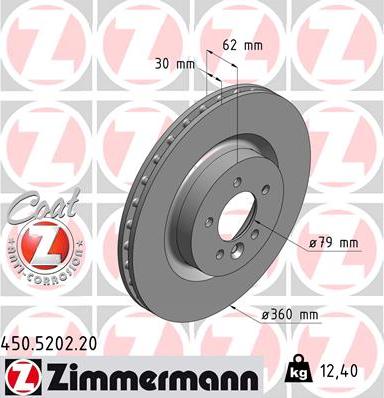 Zimmermann 450.5202.20 - Bremžu diski autodraugiem.lv
