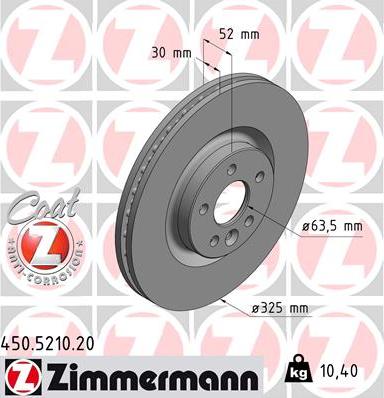 Zimmermann 450.5210.20 - Bremžu diski autodraugiem.lv