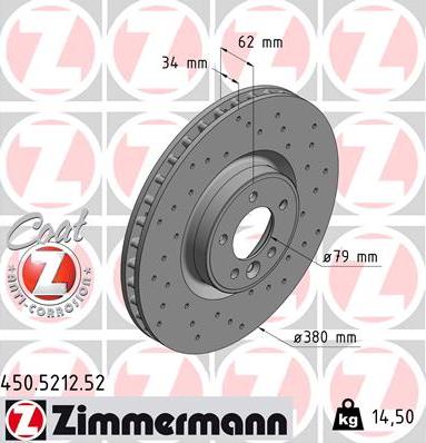 Zimmermann 450.5212.52 - Bremžu diski autodraugiem.lv