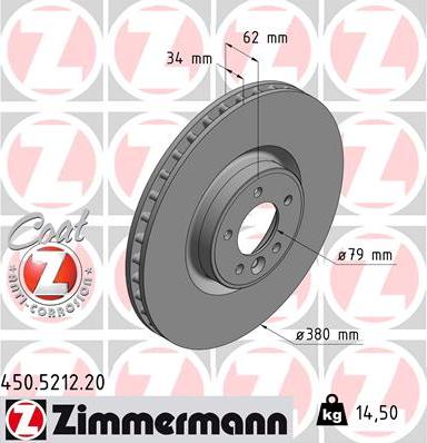 Zimmermann 450.5212.20 - Bremžu diski autodraugiem.lv
