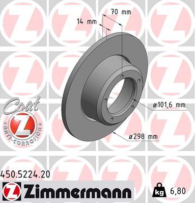 Zimmermann 450.5224.20 - Bremžu diski autodraugiem.lv