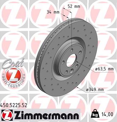 Zimmermann 450.5225.52 - Bremžu diski autodraugiem.lv