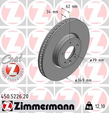 Zimmermann 450.5226.20 - Bremžu diski autodraugiem.lv