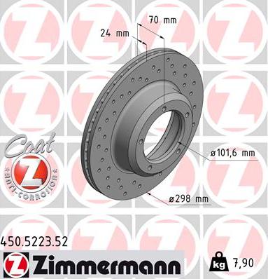 Zimmermann 450.5223.52 - Bremžu diski autodraugiem.lv