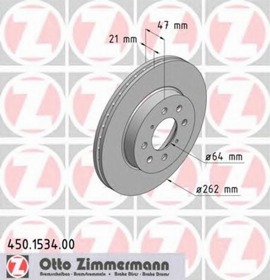 Zimmermann 450.1534.00 - Bremžu diski autodraugiem.lv